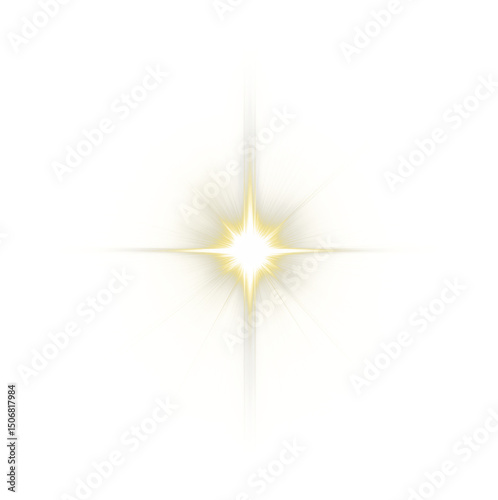 Magical yellow shine and glow PNG with sparkles, flares, and radiant light effects—perfect for festive, abstract, or decorative designs with a transparent background.