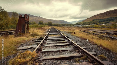 railroad tracks in the mountains