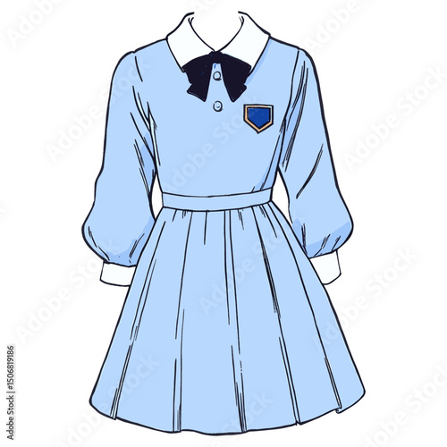 School uniform sleeves dress illustration vector
