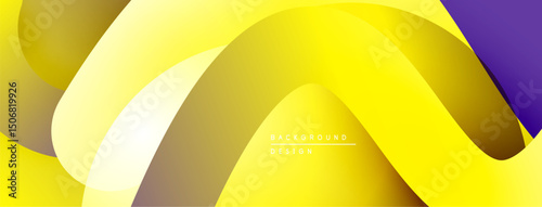 Abstract yellow purple design. Smooth curves create dynamic visual flow. Modern gradient background for digital projects.