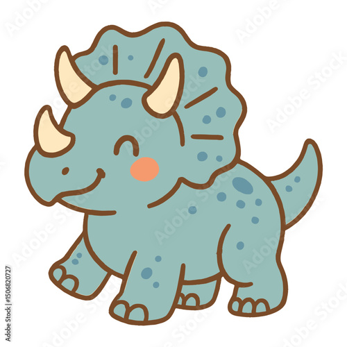 Cute triceratops cartoon illustration vector