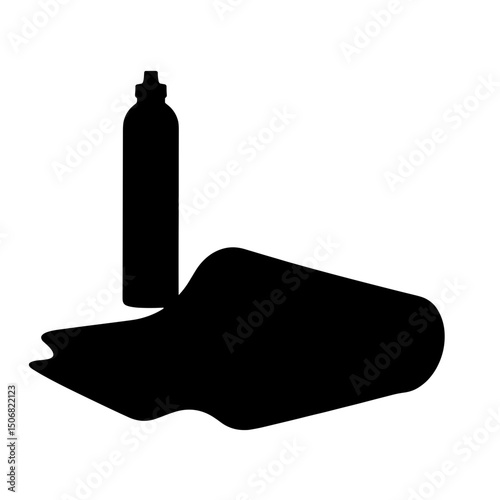 Silhouette of Yoga Mat and Water Bottle for At-Home Fitness Preparation