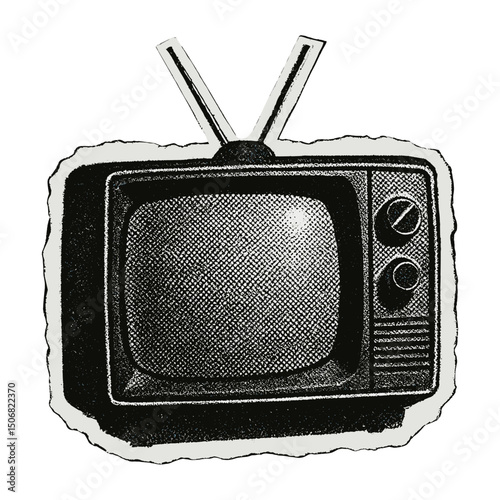 Vintage television art illustration  vector