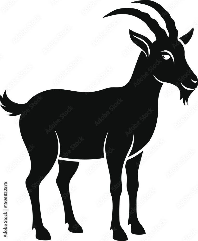 Fototapeta premium goat silhouette isolated on white