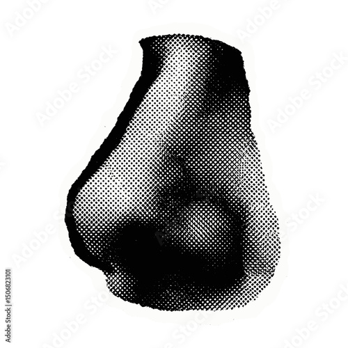 Vintage halftone nose illustration vector