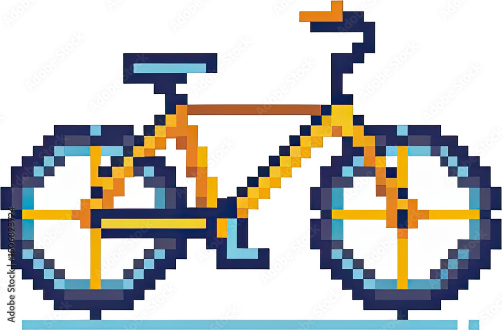 Obraz premium Pixel art of a bicycle.