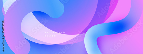 Abstract fluid shapes, vibrant purple, blue hues. Modern design, smooth gradients create dynamic composition. Background element.