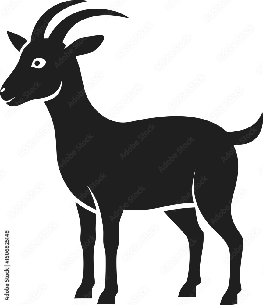 Fototapeta premium goat black silhouette vector illustration editable design