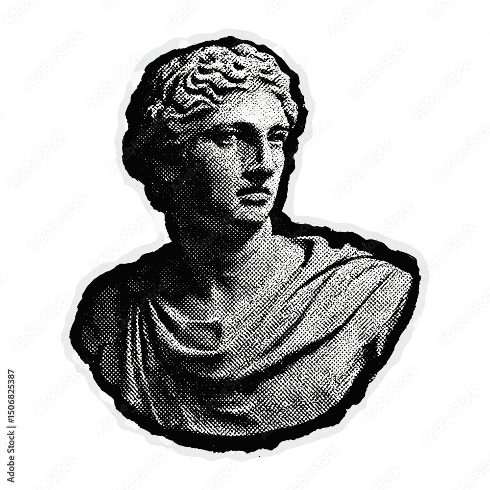 Fototapeta premium Classical bust art illustration vector