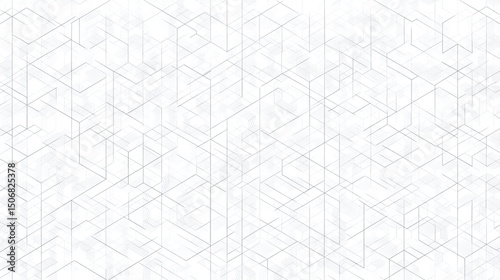 幾何学模様が連なる白背景のラインパターン
