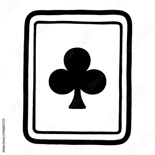 Minimalist black club card vector