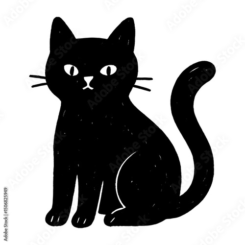 Charming black cat illustration vector