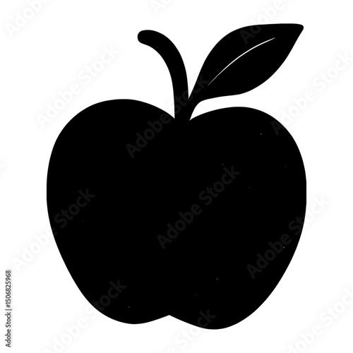 Minimalist black apple silhouette art vector