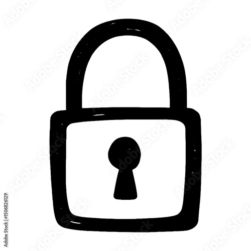 Secure padlock symbol illustration vector