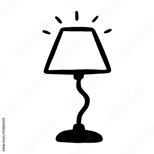 Minimalist lamp line art vector