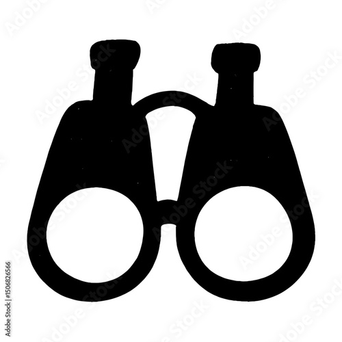 Silhouette binoculars exploration tool vector