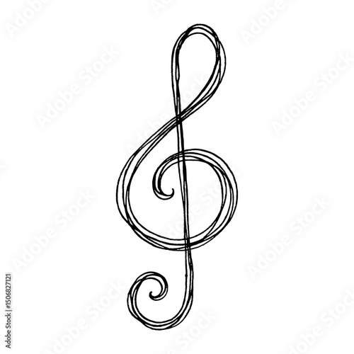 Elegant musical treble clef illustration vector