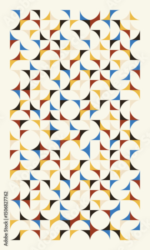 Portrait of Bauhaus style pattern backgrounds op-art, retro styled pattern, traditional concept decoration