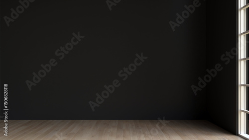 Fototapeta Naklejka Na Ścianę i Meble -  Home and living and black room mockup decoration and empty wall texture background interior design. 3d rendeing