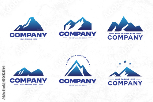  stunning mountain logos with clean lines, modern minimalist designs, and a bold visual identity