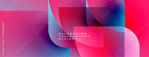Abstract vibrant layers create dynamic composition. Pink, purple, blue hues blend seamlessly. Modern design element for backgrounds.
