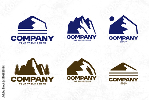  stunning mountain logos with clean lines, modern minimalist designs, and a bold visual identity tailored for business branding