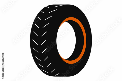 car tire isolated on white
