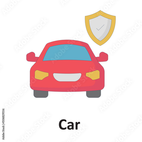 Car insurance :Vector Icon which can easily modify or edit