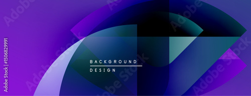 Abstract purple design features overlapping shapes. Gradient colors create dynamic visual effect. Text reads background design. Modern, sleek aesthetic.
