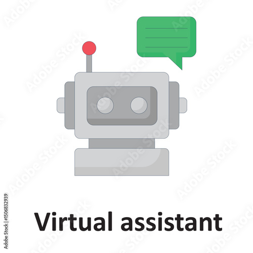 Virtual assistant :Vector Icon which can easily modify or edit