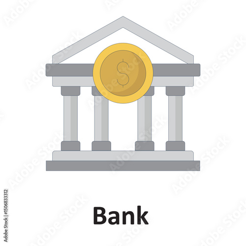 Bank :Vector Icon which can easily modify or edit