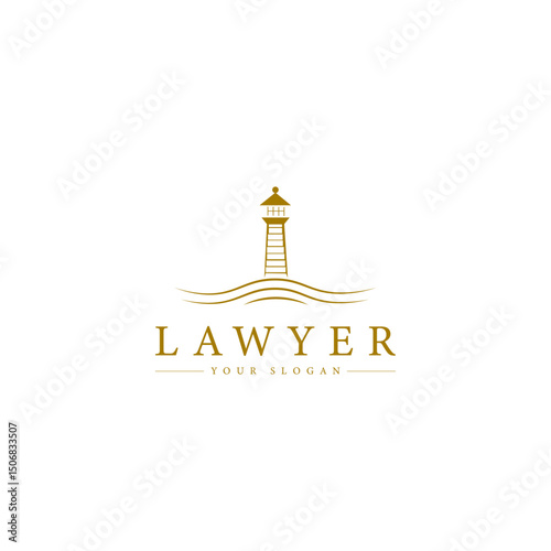 justice law logo design template. attorney logo with pillar and book shape illustration