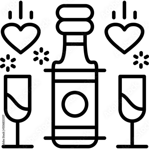 Champagne Icon Vector Element