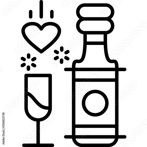 Champagne Icon Vector Element