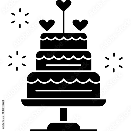 Wedding Cake Icon Vector Element