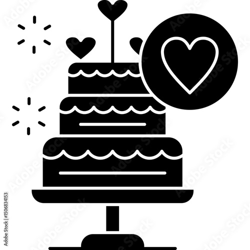 Wedding Cake Icon Vector Element