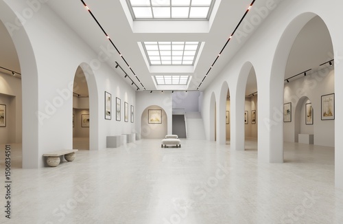 3d Interior Art Gallery. Modern interior design
