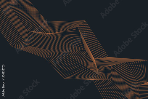 Elegant abstract background with linear polygon shapes resembling a 3D topographic map structure
