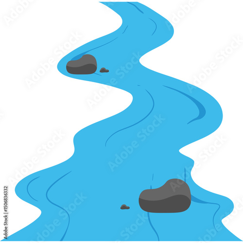 Flat River Illustration 
