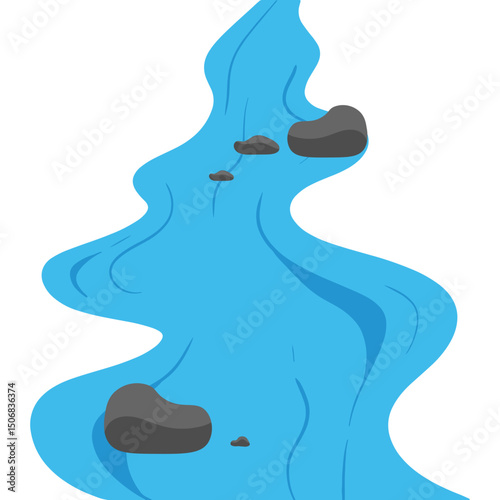 Flat River Illustration 