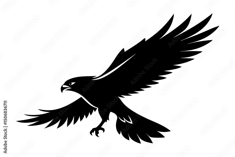 Fototapeta premium Eagle Silhouette in Flight Symbol of Power