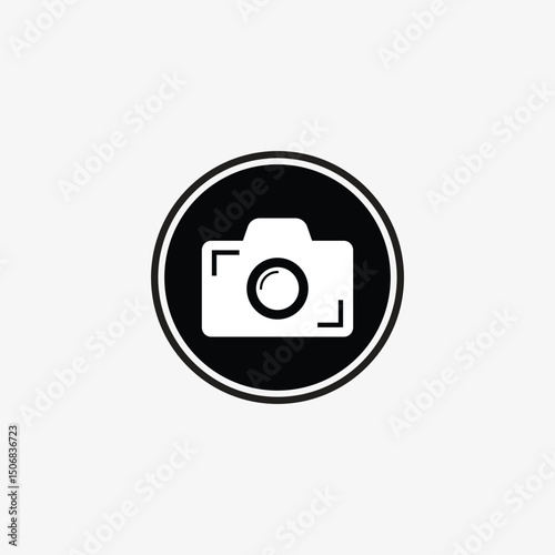Camera , photo camera , take photo button sign icon vector template
