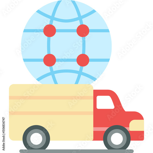Delivery Truck Icon Vector Element