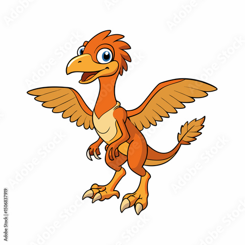 Songbird Flying on White Background