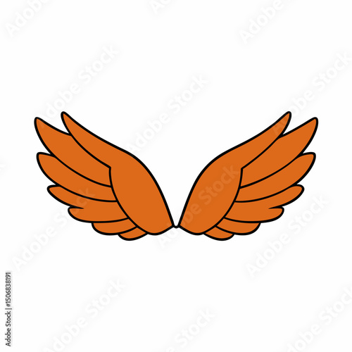 Game Bird Wings Spread on White