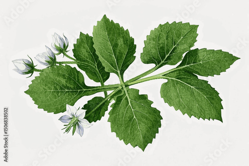 Botanical Skies: Starflower’s Glow herb Borage isolated watercolor vector illustration svg