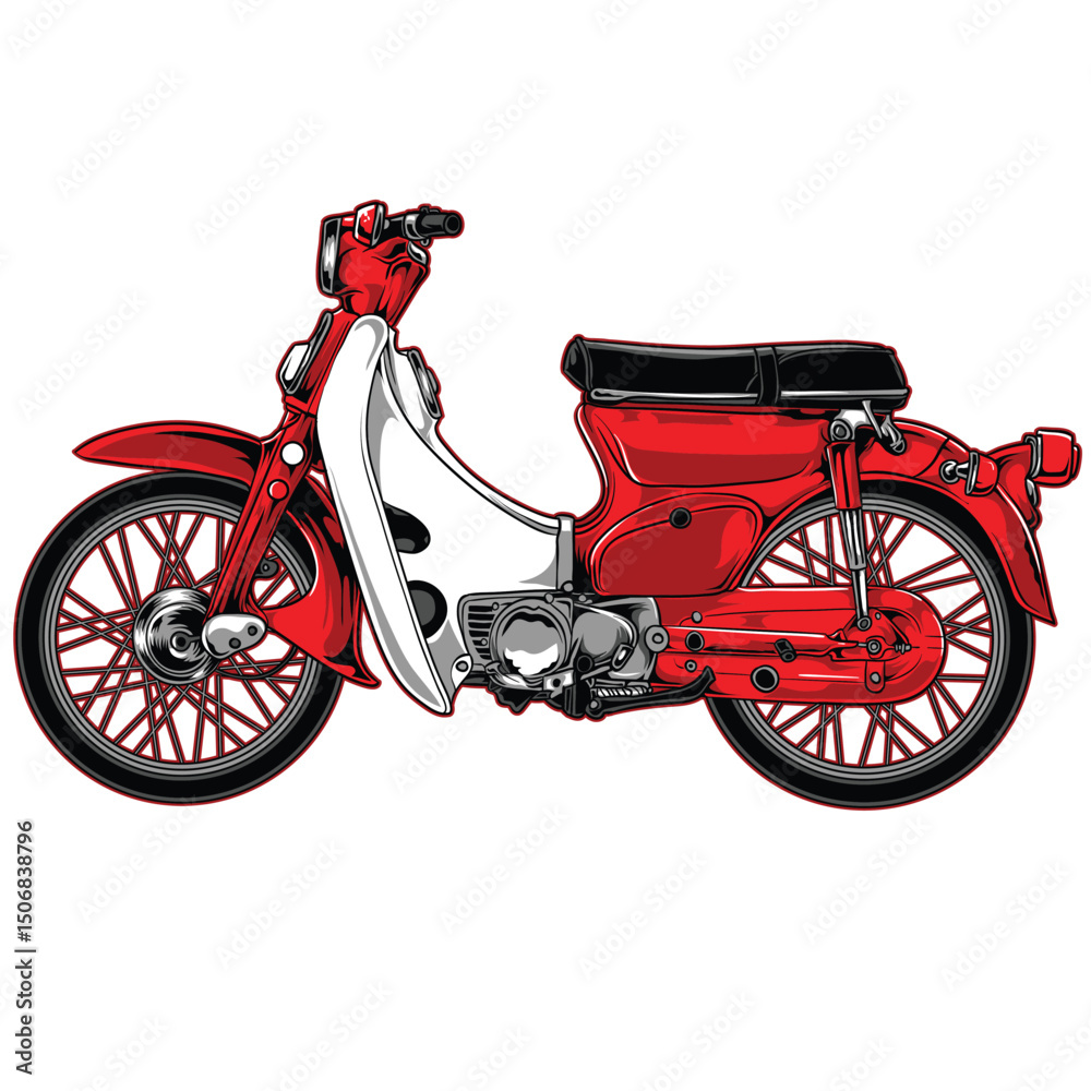 Obraz premium red motorcycle isolated on white