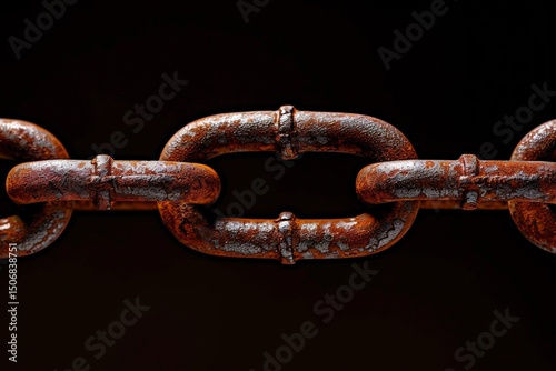 Rust patterns on an old chain link