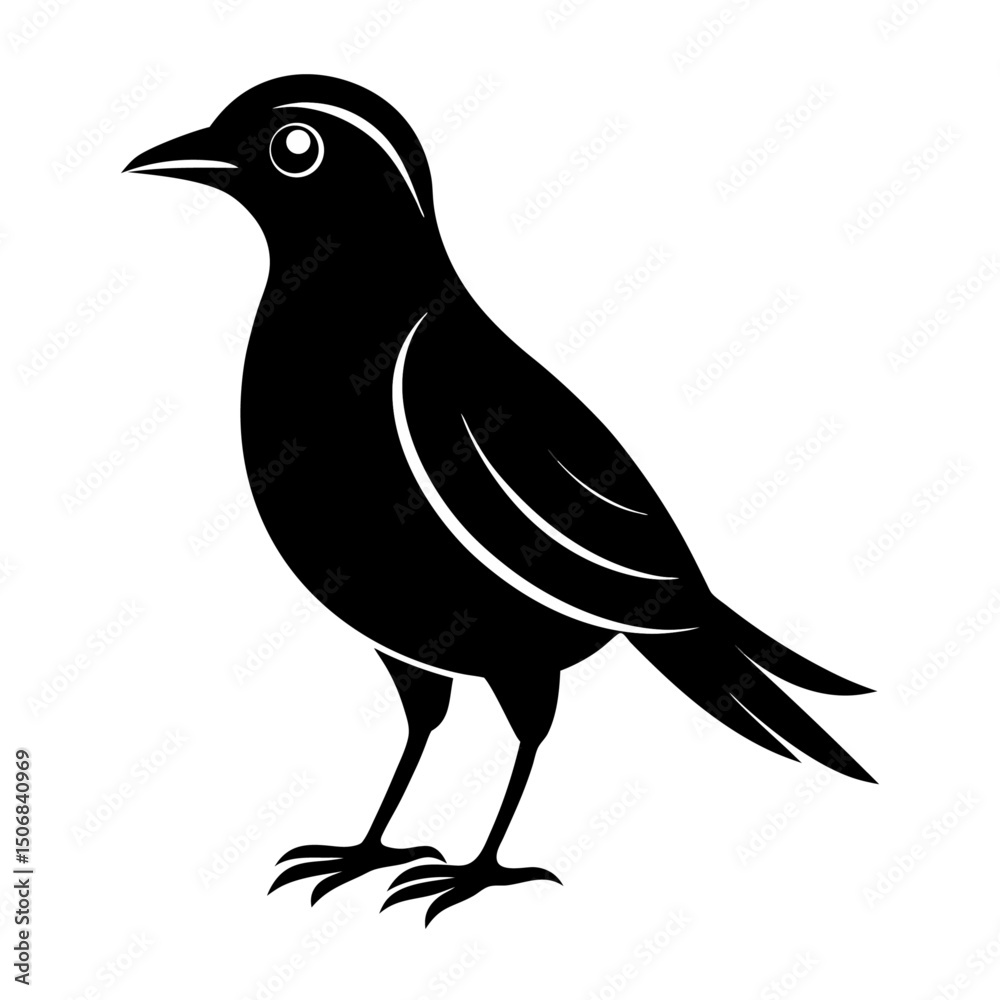 Obraz premium Bird silhouette vector Style with white background