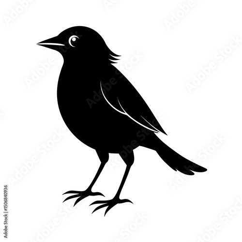 Bird silhouette vector Style with white background